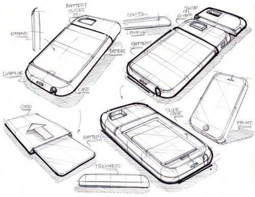 三星,htc,诺基亚手机的设计草图